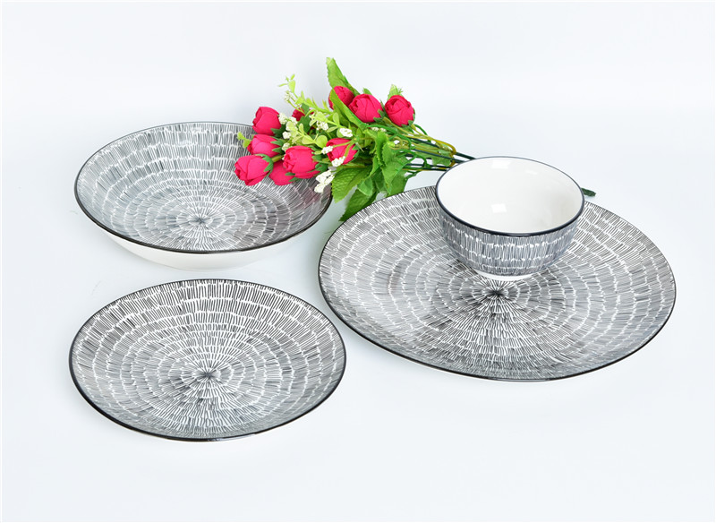 24pcs pad print dinner set