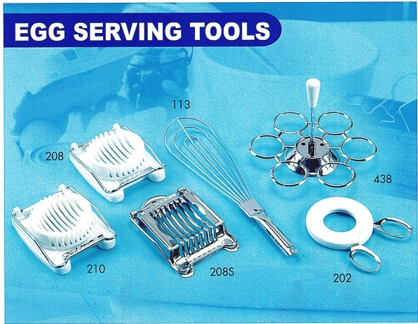 Egg serving tool / Egg cutter / Egg slicer / Egg separator / Egg grader / Egg container / Whisk