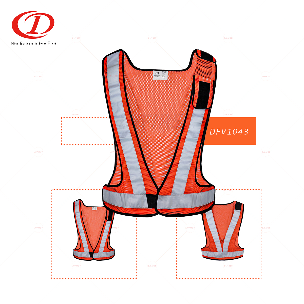 Hi Vis Reflective Safety Vest Made of Mesh Fabric