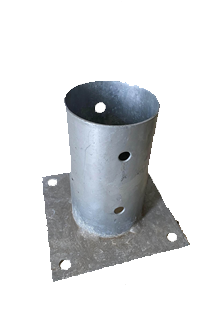 Pole anchor in round post