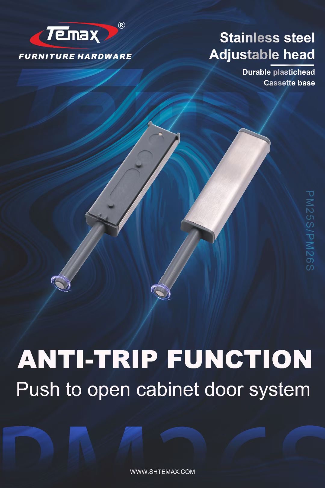 Temax push open system with magnetic head PM16S