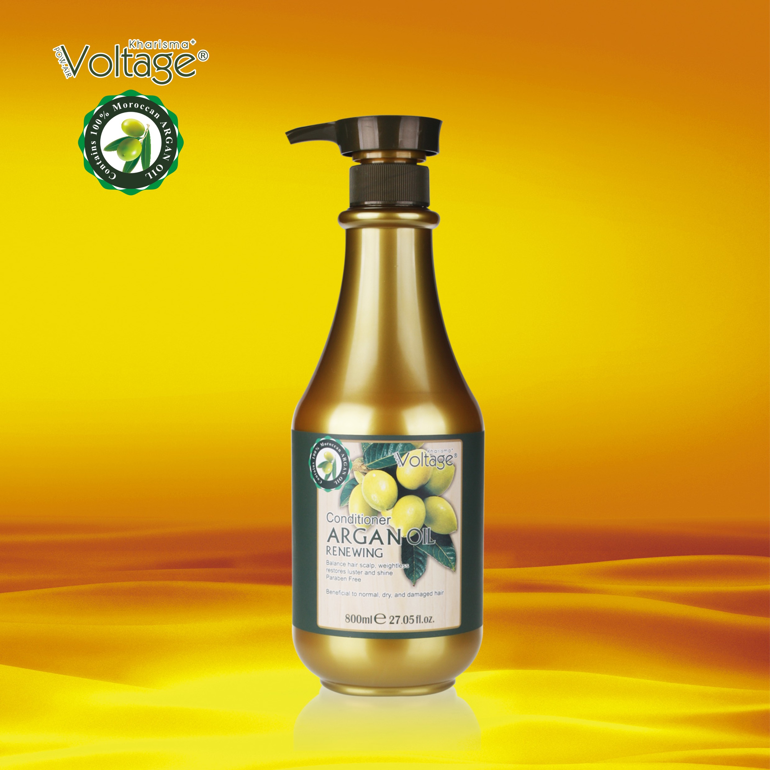 Kharisma Voltage Argan Oil Hair Renewing Conditioner 800ML Sulfate Free for Color Treated and Keratin Hair Treatments