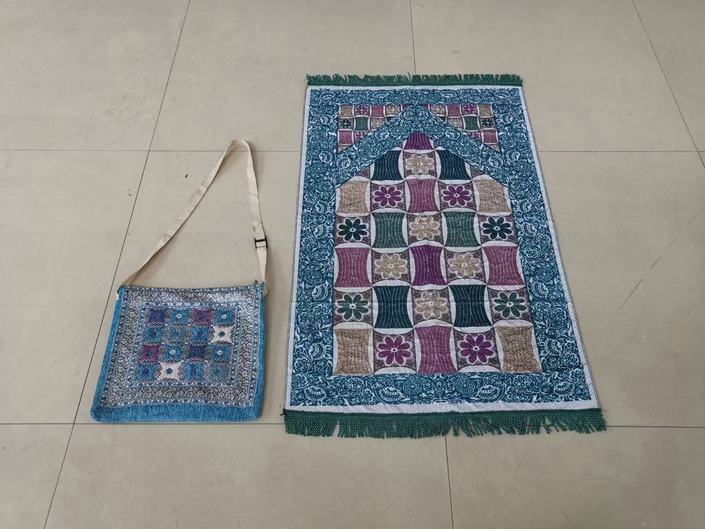 Prayer mat carpet muslin pray mat with bag