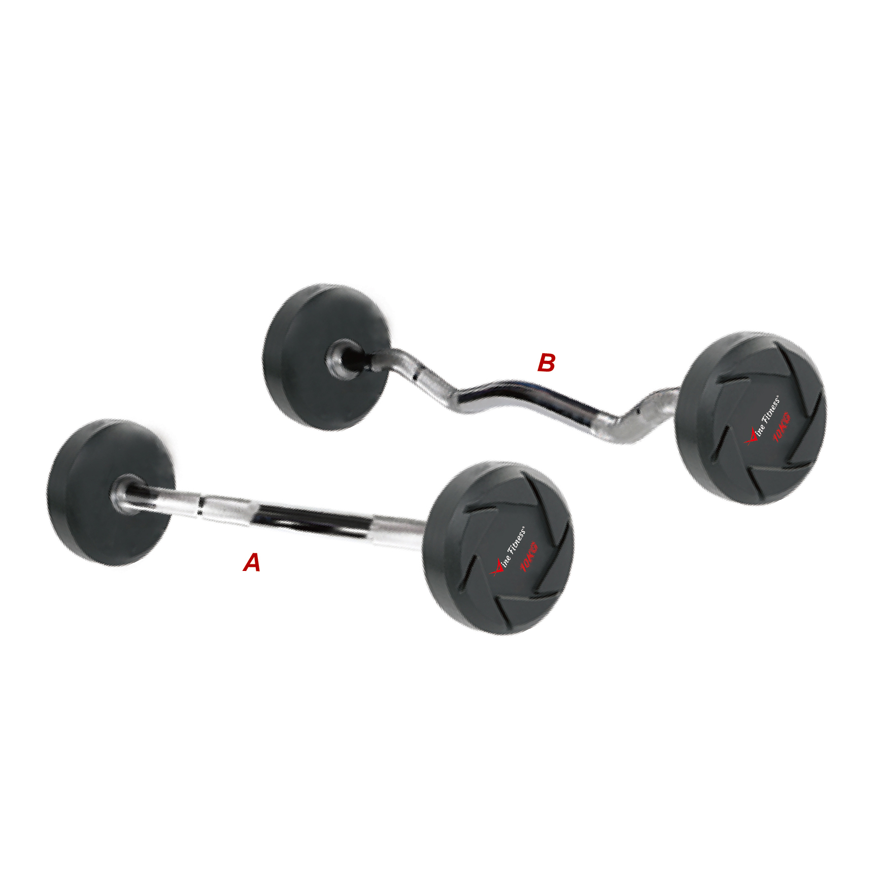 CPU/rubber barbell with straight handle
