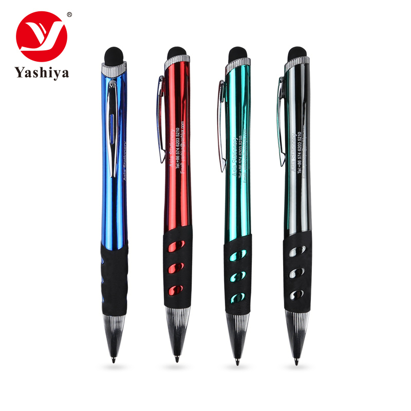Asia stationery SYL228 plastic stylus ball pen with logo lighted up on barrel