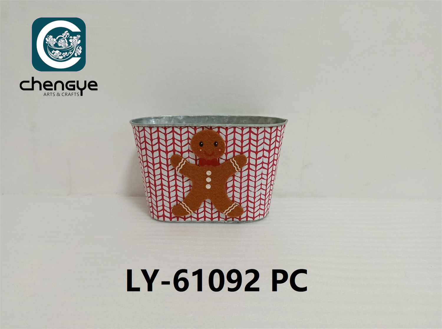Oval shape Christmas metal bucket