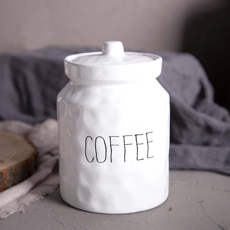 8.4x11.7cm 10.5x22cm 11.7x24.5cm dolomite sealed canister set with silk screen printing for tea,coffee sugar,etc