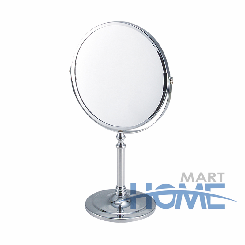 Round shape 2 sides table stand metal in chrome plated make up Cosmetic magnifying Mirror can be customized color