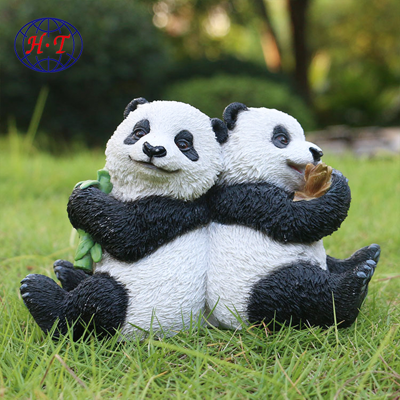 Animal statue garden ornaments outdoor realistic polyresin panda