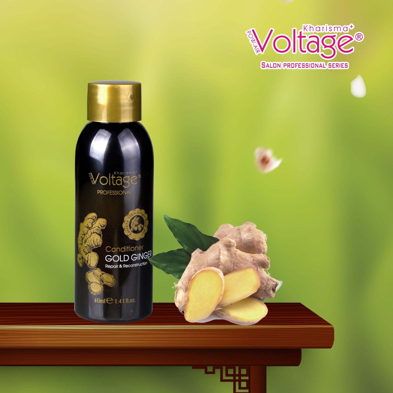 Travel size tester Gold Ginger Hair Conditioner 100% Vegan, Paraben, Sulfate, Phosphate, Gluten and Cruelty-Free