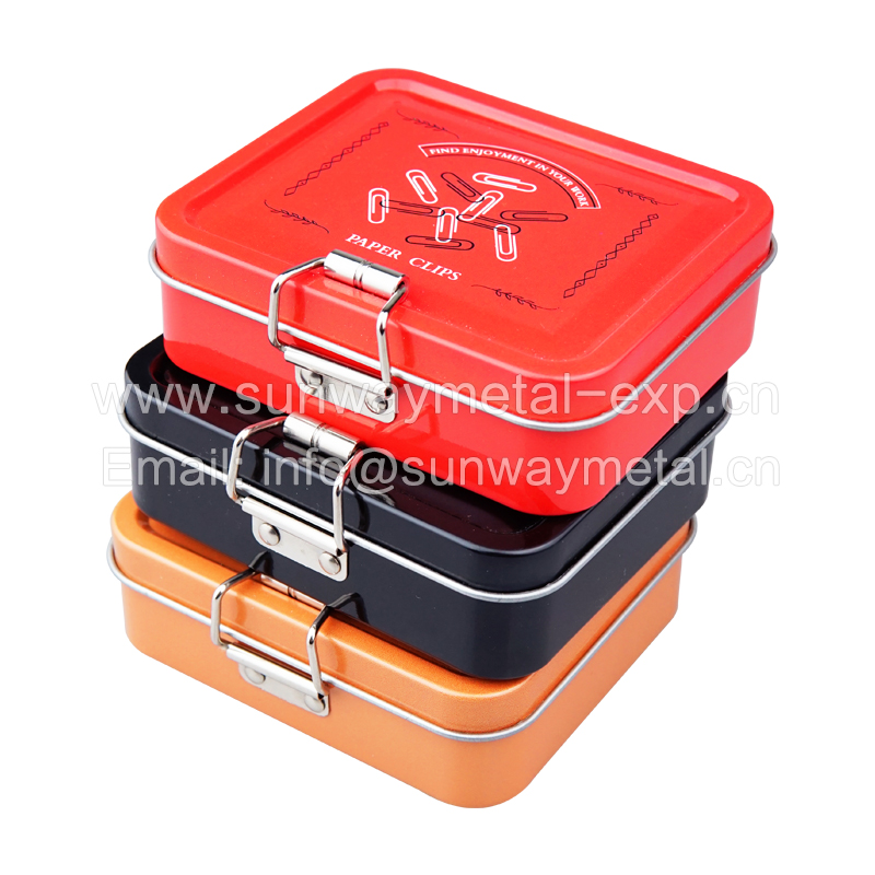 Hinged tin box nail clippers/stationery box promotional gifts