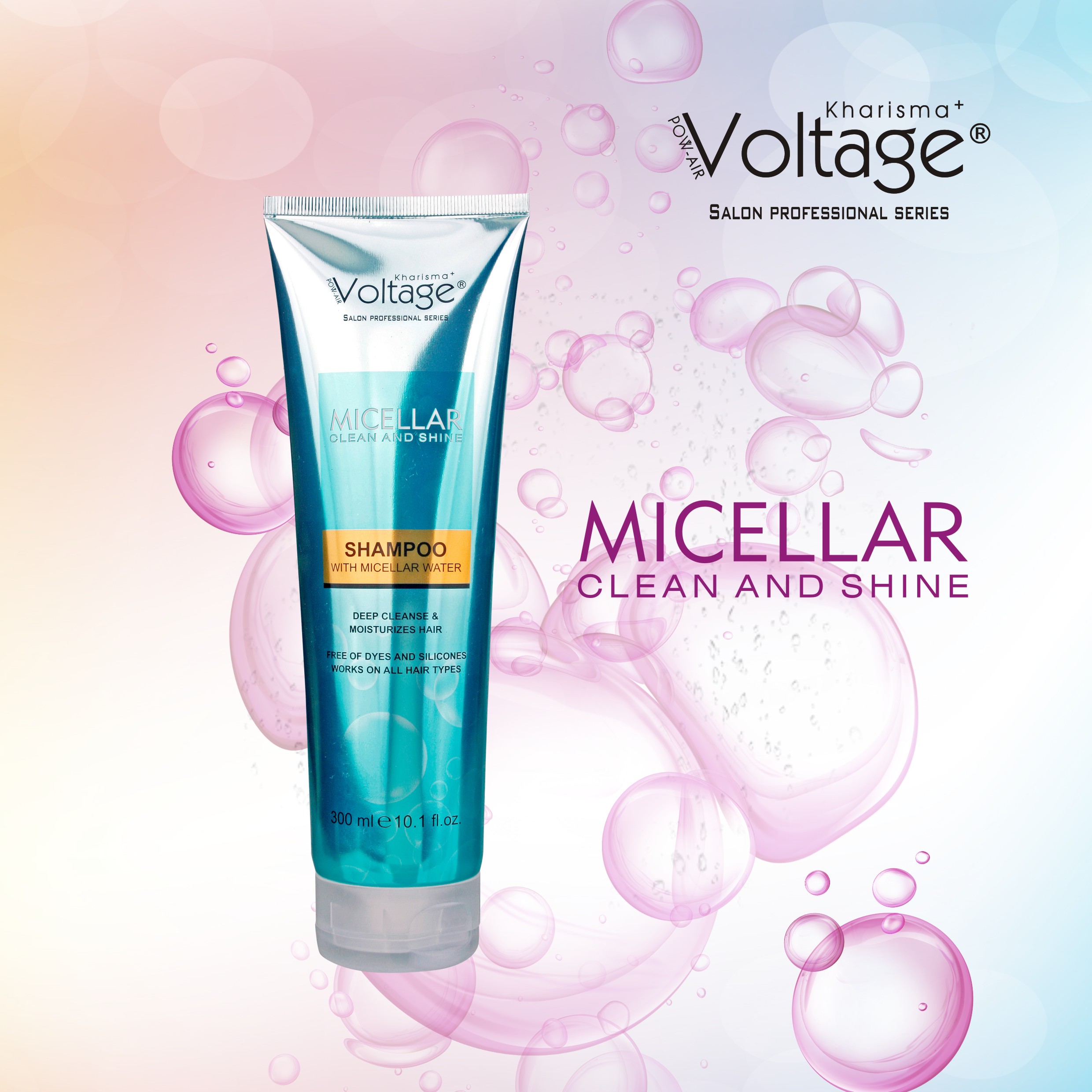 MICELLAR WATER Shampoo Anti-Residue for for fine or thin hair, color safe, gluten-free, sulfate-free, paraben free