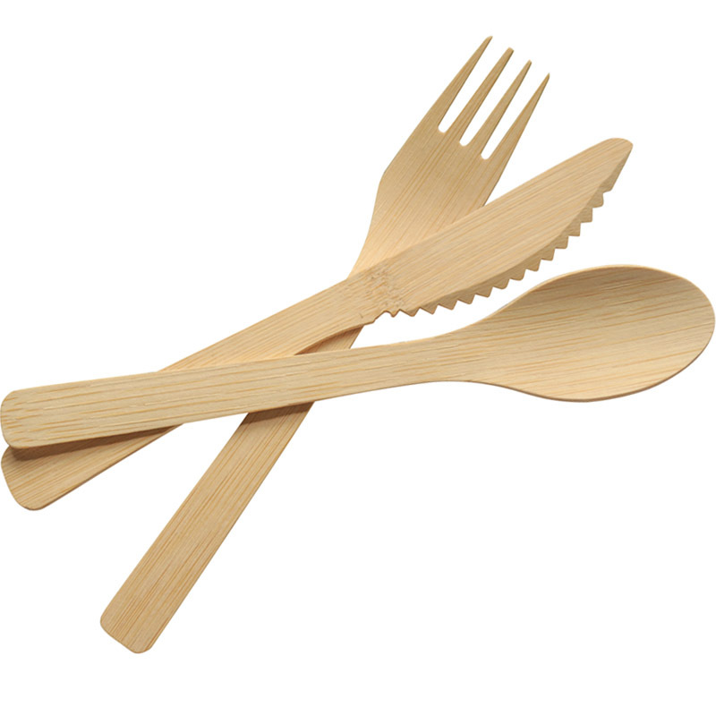 Natural Bamboo Disposable Cutlery Knife Fork Spoon
