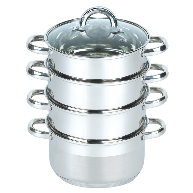Stainless steel steamer set