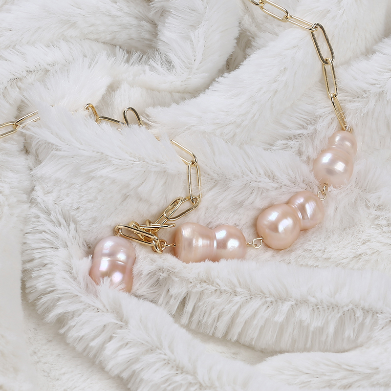 11*18mm Better Peanut Necklace Natural Freshwater pearl Baroque Style Pearl Pendant Y-shape Necklace