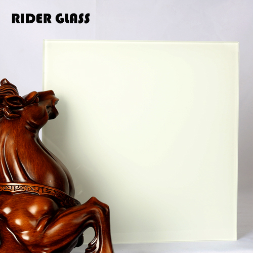 RIDER White Painted Decorated Glass