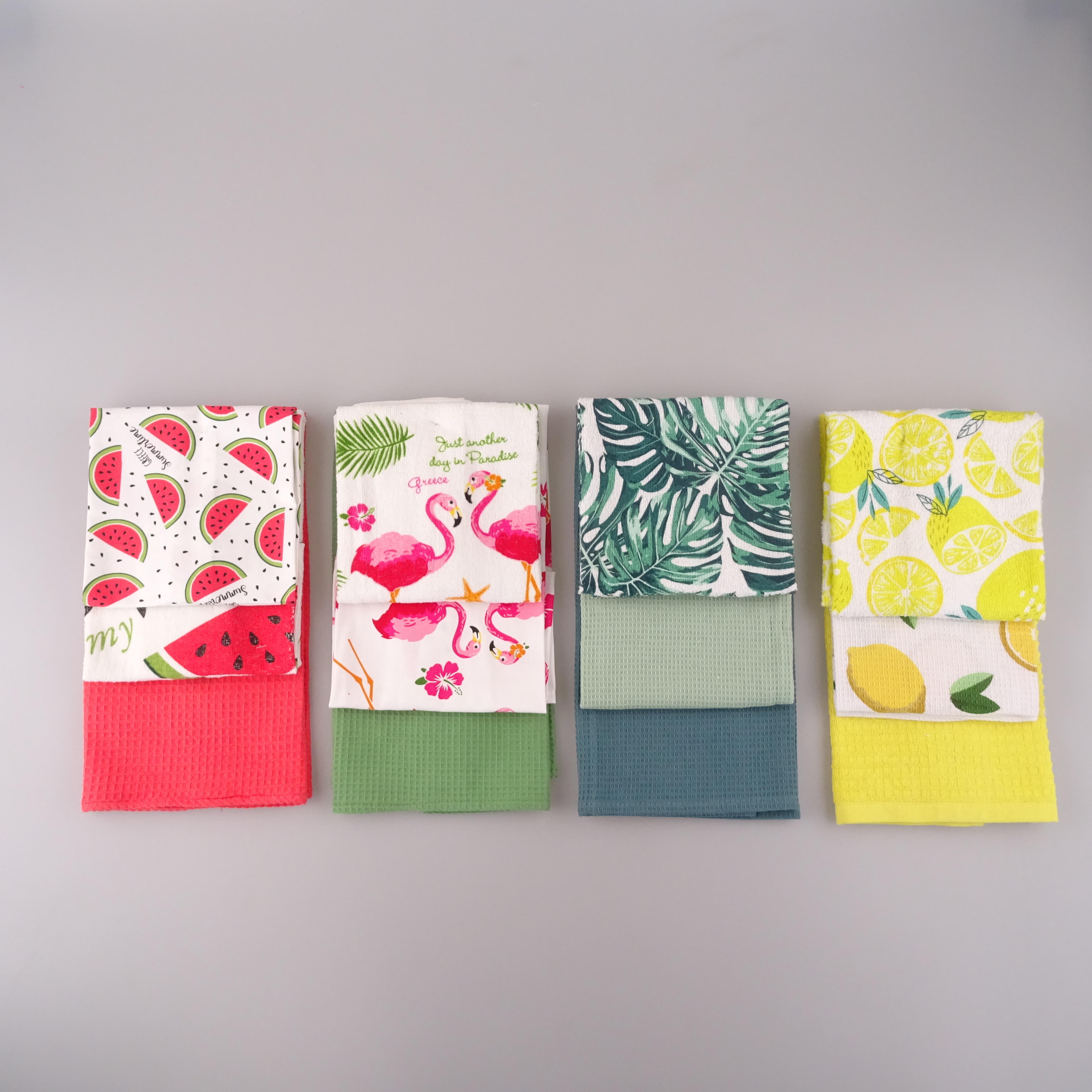 Summer design printed kitchen towel sets gift towel set