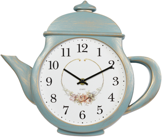 Wall clock; quartz clock; best sale; Kitchen clock; teapot; teacup; Arabic number; gift; creative clock
