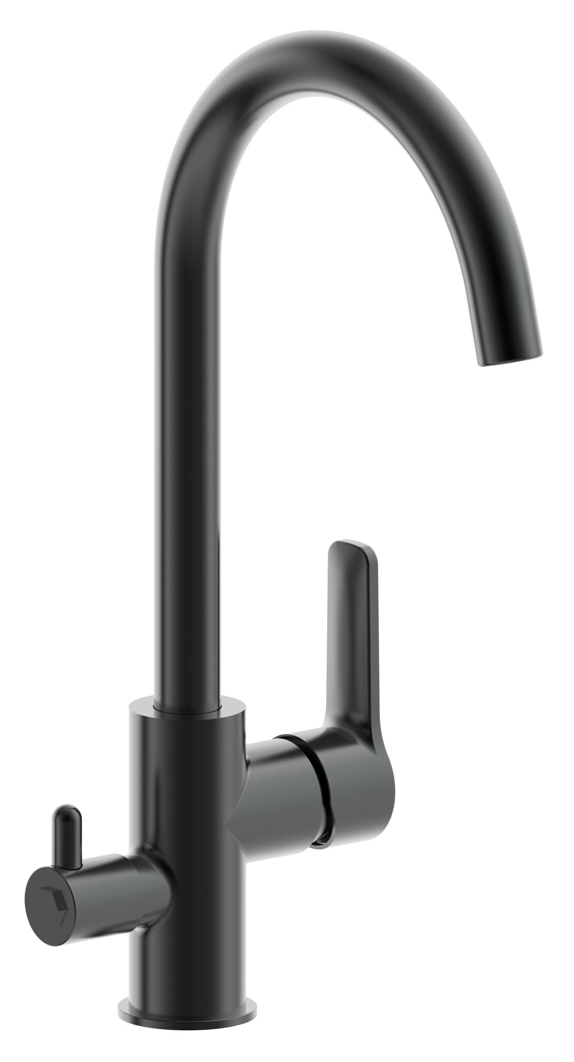 KC111530 Matt Black Kitchen sink mixer with dish-washer connection