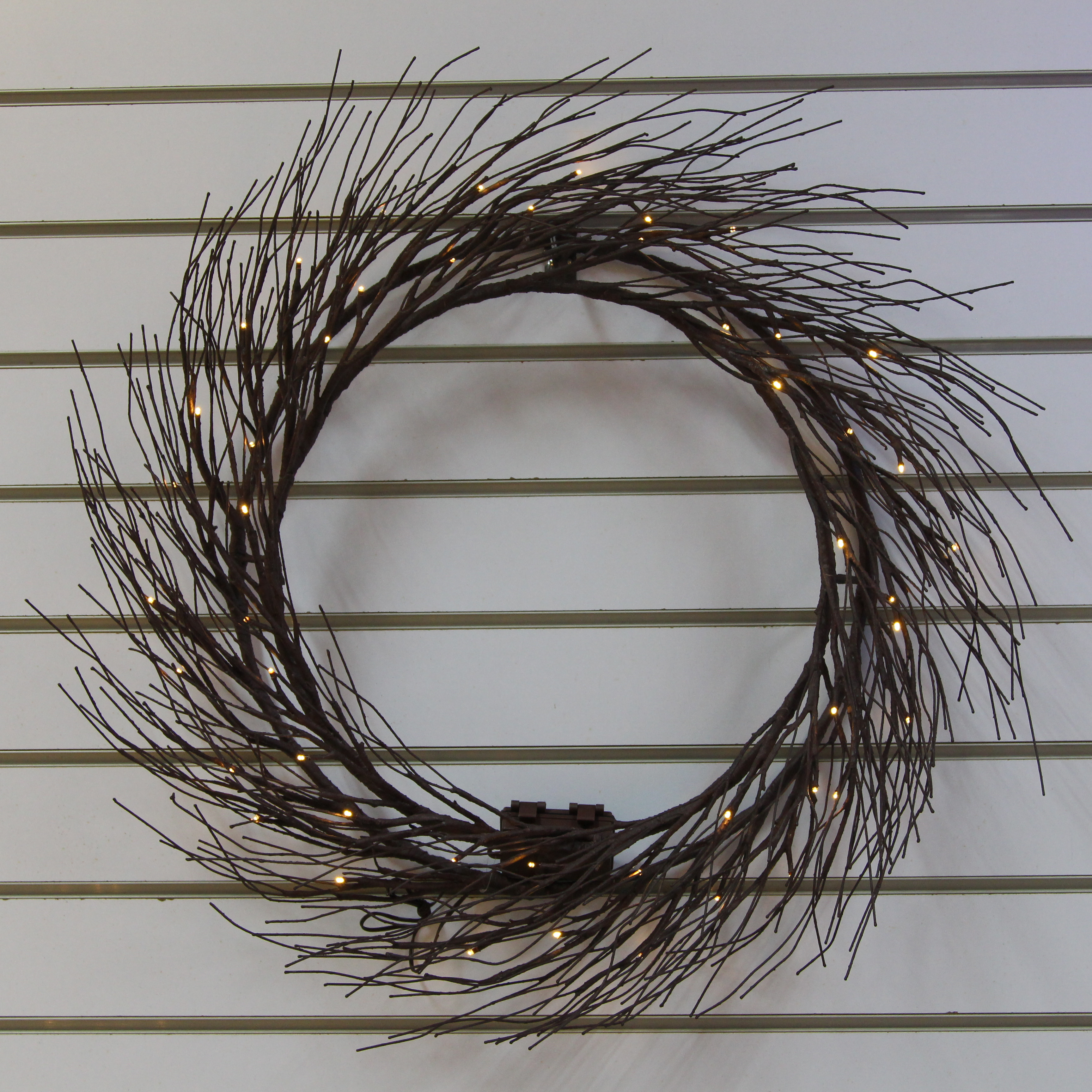 Artifical brown wreath with lights