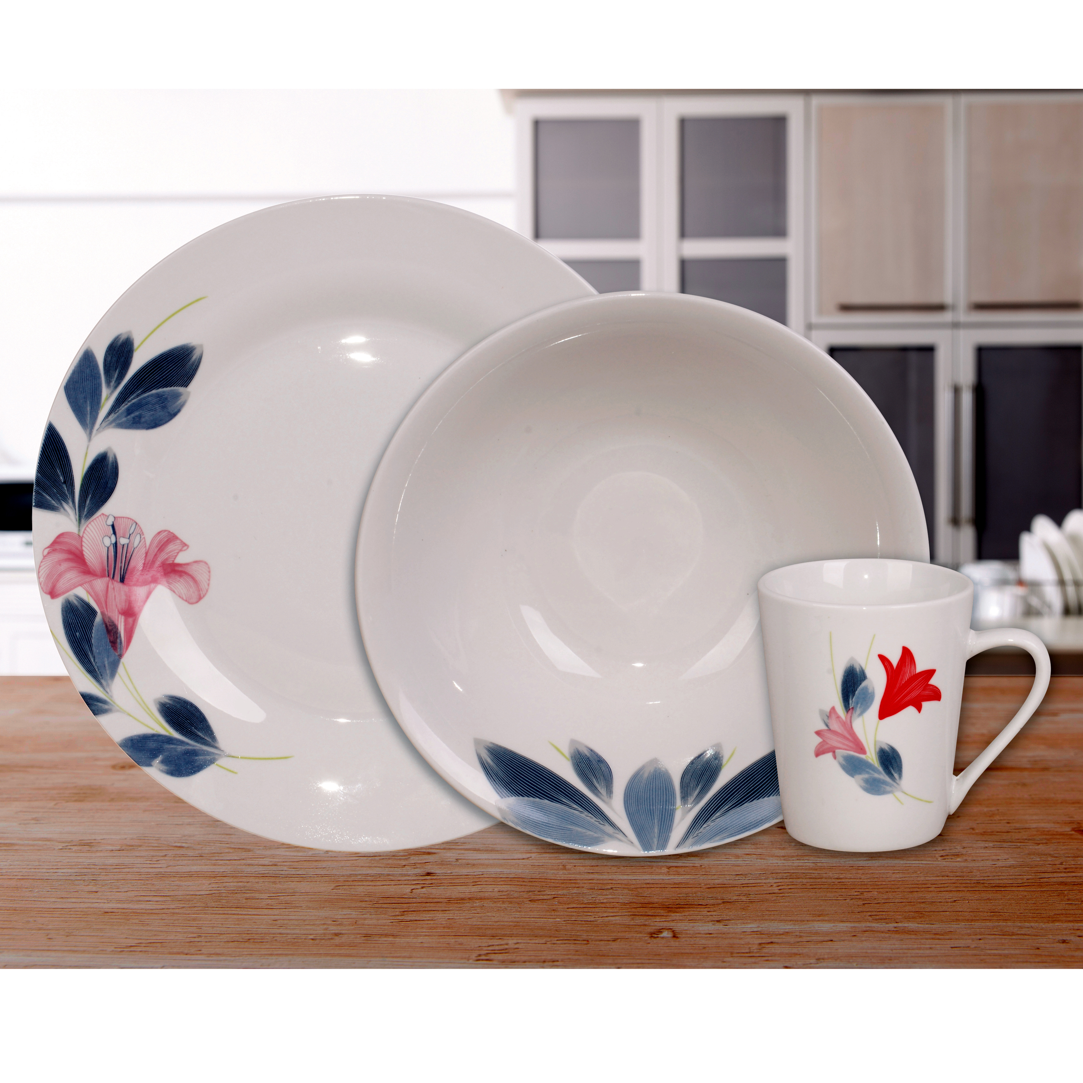 12 PCS Dinnerware Set Partial Decal