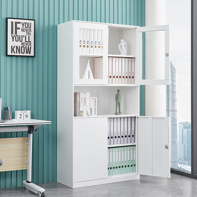 2021 New design metal display storage cabinet 4 door steel filing cabinet