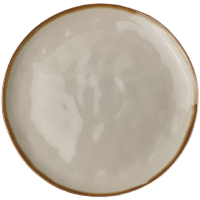 Coupe plate solid color with brown rim for 11 inch dinner plate and 8 inch side plate