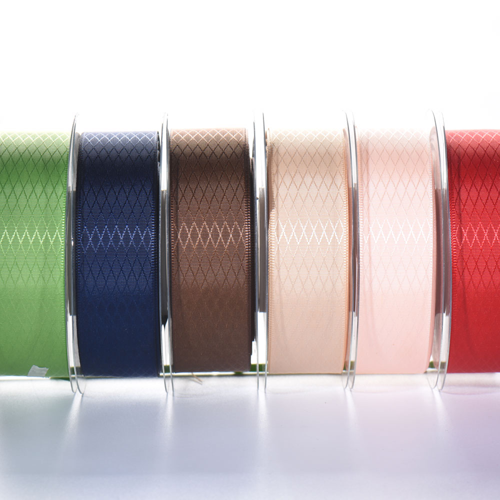 Polyester Diamond Pattern Grosgrain Ribbon
