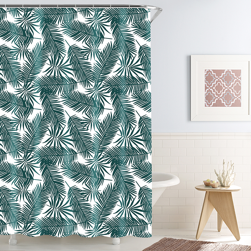 Waterproof and mildew proof printing polyester shower curtain