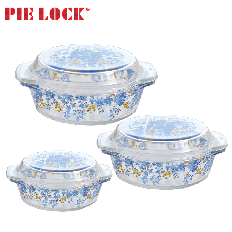 Round glass casserole decoration firing