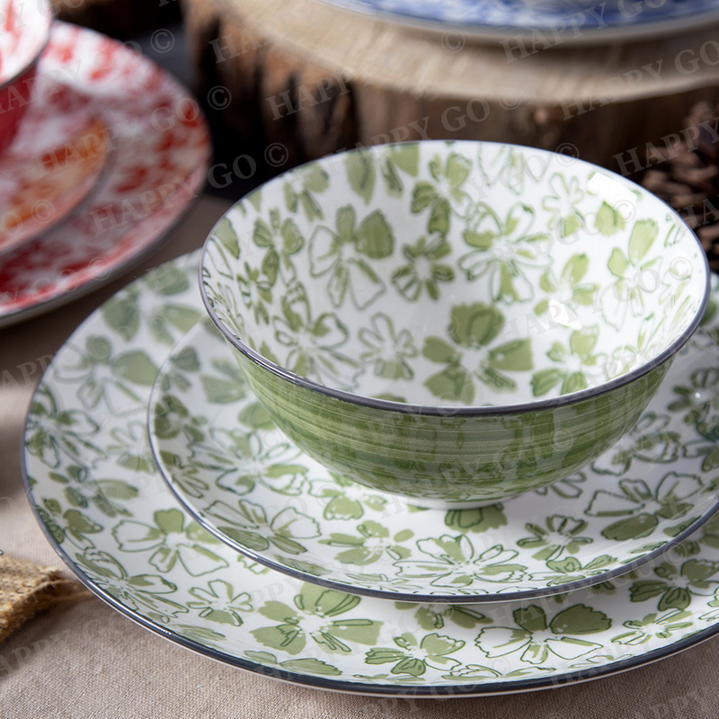 Pad printing Blossom porcelain dinner set