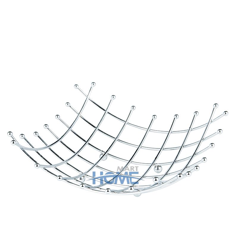 Modern Fruit Basket Home Hotel Metal Kitchen Bowl Storing Vegetable Bread Tray Bowl Round Stackable Drainer Storage Basket