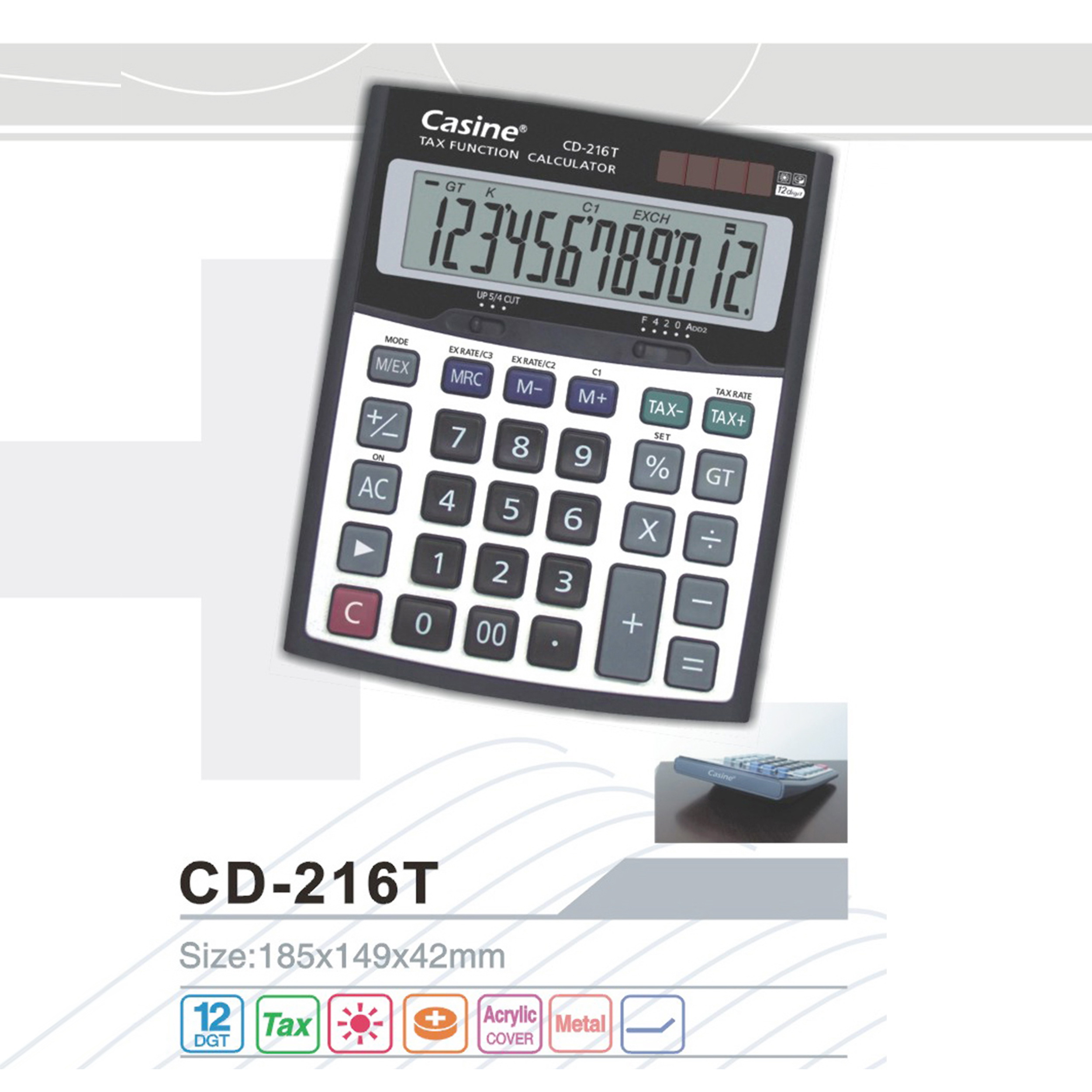 Casine-CD-216T - 12-digit desktop calculator tax calculator